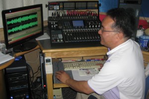 Mr.Rachit Nampa Working on radio programme editing.